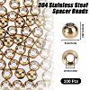 100Pcs Ion Plating(IP) 202 Stainless Steel Rondelle Spacer Beads STAS-SC0006-90-2