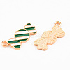 Light Gold Tone Alloy Enamel Pendants LS-ENAM-T018-08-3