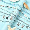 6Pcs 6 Styles Ocean Theme Synthetic Turquoise & Magnesite Beads and Alloy Baseball Cap Chain HJEW-SC0002-34-3