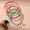 Bohemian Resin & Glass Seed Beaded Stretch Multi-Layered Anklet Sets WG187EB-07-1