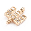 Brass Micro Pave Cubic Zirconia Letter Links ZIRC-I042-16G-E-3