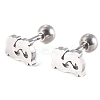Tarnish Resistant 201 Stainless Steel Barbell Cartilage Earrings LS-EJEW-R147-02-1