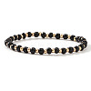 Plastic & Brass Beaded Stretch Bracelet for Women JP1152-3-1