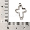 Rack Plating Brass Cross Outline Connector Charms Links KK-U027-05P-3