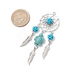 Alloy Synthetic Turquoise Beads Dream Catcher Pendants PALLOY-MZ00708-01-2