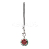 Watermelon Glass Seed Bead Beaded Charm Mobile Straps HJEW-MZ00183-1