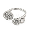 Brass Micro Pave Cubic Zirconia Cuff Rings RJEW-I103-099P-2