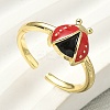 Brass Enamel Cuff Rings for Women RJEW-F196-02C-G-1