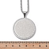 201 Stainless Steel Rhinestone Pendant Necklaces for Women LS-NJEW-U021-08P-5
