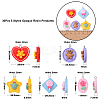30Pcs 5 Styles Opaque Resin Pendants RESI-CJ0002-30-2