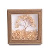 Natural Yellow Quartz  Chips Tree of Life with Wooden Photo Frame Decorations DJEW-B013-04A-1