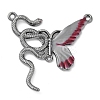 Alloy Red Enamel Snake Butterfly Chandelier Component Links PALLOY-R151-48B-1