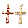Brass Enamel Pendants KK-M220-06G-D-2