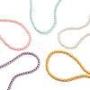 Vintage Painted Round Glass Pearl Beaded Necklace for Girl Women Mother NJEW-JN03665-1