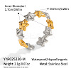 304 Stainless Steel Cuff Open Rings for Women WG062E4-02-1