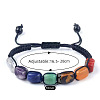 Natural Quartz Crystal & Amethyst & Sodalite & Green Aventurine & Red Aventurine & Tiger Eye & Red Jasper Cuboid Beaded Braided Bead Bracelets FS-WGE3E5A-01-4
