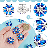 6Pcs 1-Hole Alloy Rhinestone Shank Buttons BUTT-GA0001-15C-2