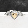 Gothic Style Brass Micro Pave Clear Cubic Zirconia Cuff Rings for Women RJEW-U051-02B-GP-1