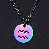 Rainbow Color Stainless Steel Constellation Pendant Necklace for Women ZODI-PW0001-039K-1