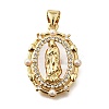 Brass Micro Pave Cubic Zirconia ABS Imitation Pearl Pendants KK-D328-02G-B-1