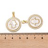 Brass Micro Pave Clear Cubic Zirconia Pendants KK-B083-18G-3