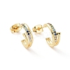 Colorful Cubic Zirconia C-shape Stud Earrings EJEW-P224-06G-1