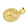 Brass Micro Pave Cubic Zirconia Pendants KK-K354-03G-10-2