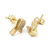 Brass Micro Pave Cubic Zirconia Stud Earrings EJEW-P261-43G-2