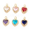 Brass Micro Pave Cubic Zirconia Charms ZIRC-A019-14G-1