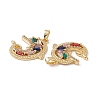 Brass Cubic Zirconia Pendants KK-B061-21G-01-3