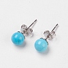 Natural & Synthetic Mixed Stone Stud Earrings EJEW-JE02754-M-2