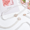 3Pcs 3 Styles Plastic Pearl Braided Stretch Chain Belts AJEW-WR0002-22-4