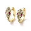 Brass Micro Pave Cubic Zirconia Hoop Earrings EJEW-P254-05G-1