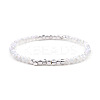 Gold-tone Miyuki Elastic Crystal Beaded Bracelet with Acrylic Tube Beads ST5363577-1