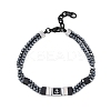 Synthetic Non-magnetic Hematite Beaded Bracelets BJEW-S156-04P-A-1
