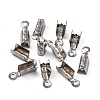 Tarnish Resistant 201 Stainless Steel Fold Over Crimp Cord Ends STAS-R055-08-4