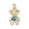 Rack Plating Brass Micro Pave Clear Cubic Zirconia Pendants KK-L155-62G-1