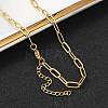 Ion Plating(IP) 304 Stainless Steel Paperclip Chain Necklace for Women LS-NJEW-C011-03G-1
