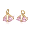 Brass Pave Cubic Zirconia Charms CU-CBABEB3-05G-2