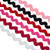 12 Yards 6 Colors Polyester Wavy Fringe Trim Ribbon OCOR-GF0005-57-1