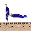 Handmade Lampwork with Brass Pendants KK-Q095-02B-01-3