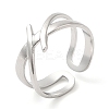 Non-Tarnish 304 Stainless Steel Hollow Open Cuff Ring for Women RJEW-I098-18P-1