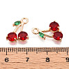 Brass Micro Pave Cubic Zirconia Pendants KK-T074-70KCG-02-3