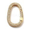 Brass Micro Pave Clear Cubic Zirconia Spring Gate Rings KK-G414-02G-1