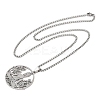 201 Stainless Steel Hollow Buddha Yoga Flower Pendant Necklaces for Women NJEW-K283-06P-2