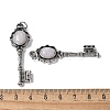 Key Brass Natural Rose Quartz Big Pendants KK-D361-01AS-33-3