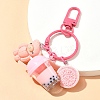 Milk Tea Cup Resin Pendant Decoration HJEW-YW00053-07-1