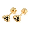 Heart Rhinestone Ear Fake Plugs EJEW-H105-26G-5