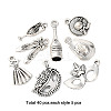 40Pcs 8 Styles Banquet Theme Tibetan Style Alloy Pendants TIBE-FP0001-09-1