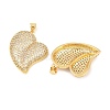Brass Micro Pave Clear Cubic Zirconia Pendants KK-C166-05G-2